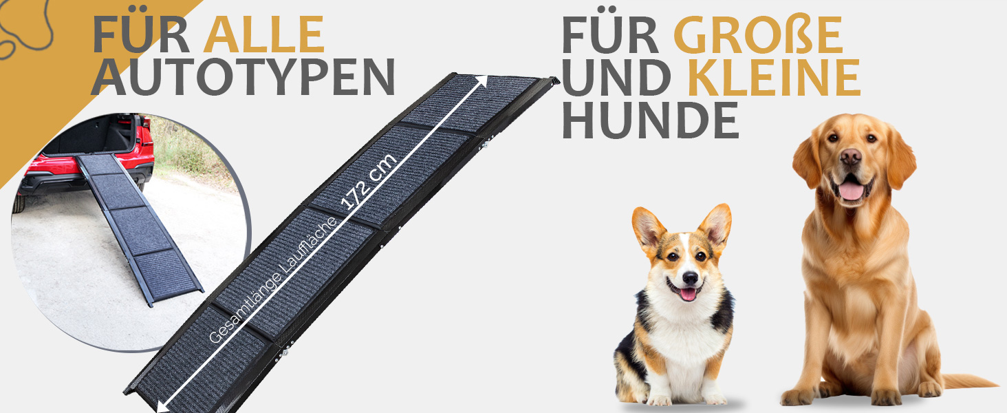 Рампа для собак Petigi 180 см, складна, з неслизьким килимком, до 90 кг