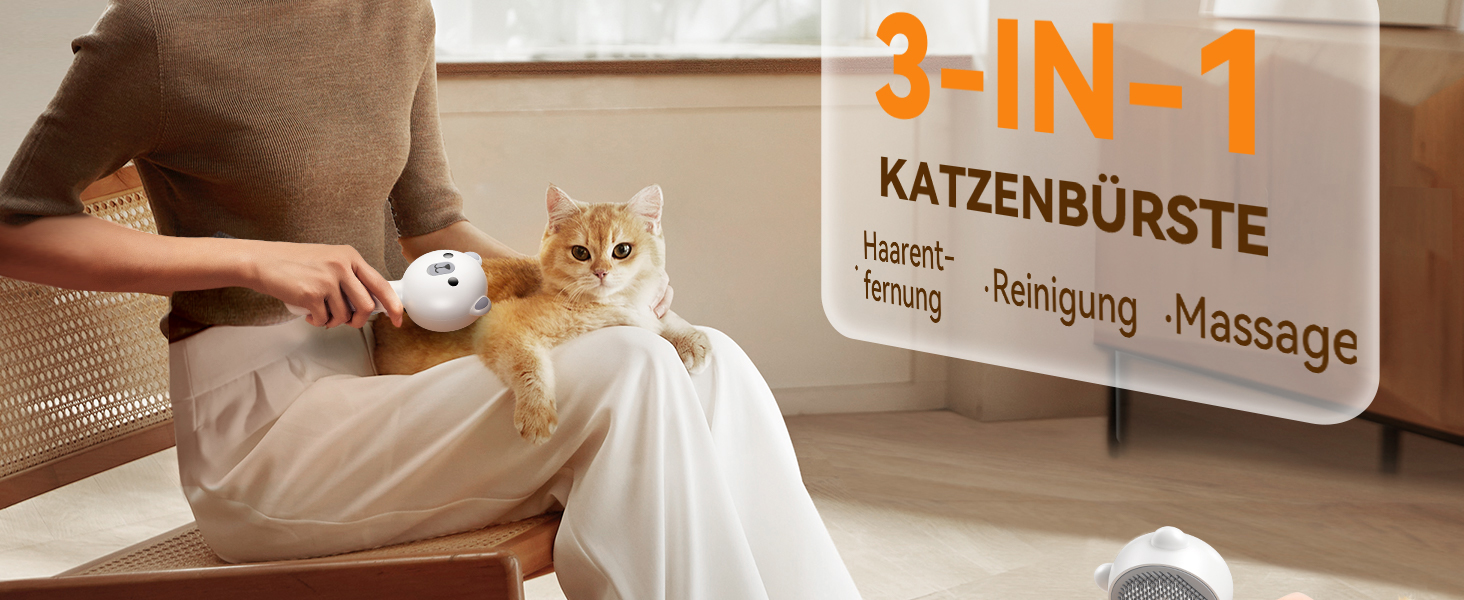 Щітка для котів FEELNEEDY з парою, електрична щітка для котів з кнопкою випуску води, резервуар для води, для котів з довгою та короткою шерстю та собак, USB-зарядка, двошвидкісна функція розпилення (біла)