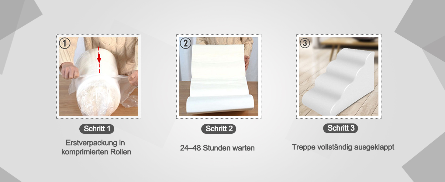 Сходинки для тварин Galatée: 4 сходинки, знімне прання, неслизькі, для високих ліжок/диванів (рожевий)