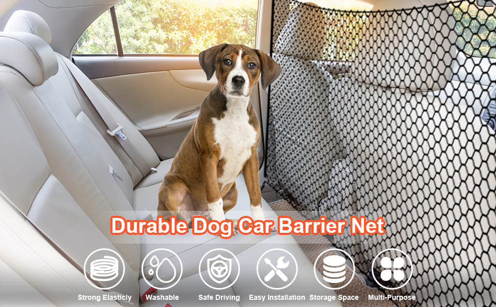Сітка-перегородка для багажника автомобіля: безпечна сітка для собак, універсальний захист для домашніх тварин, 130 x 90 см
