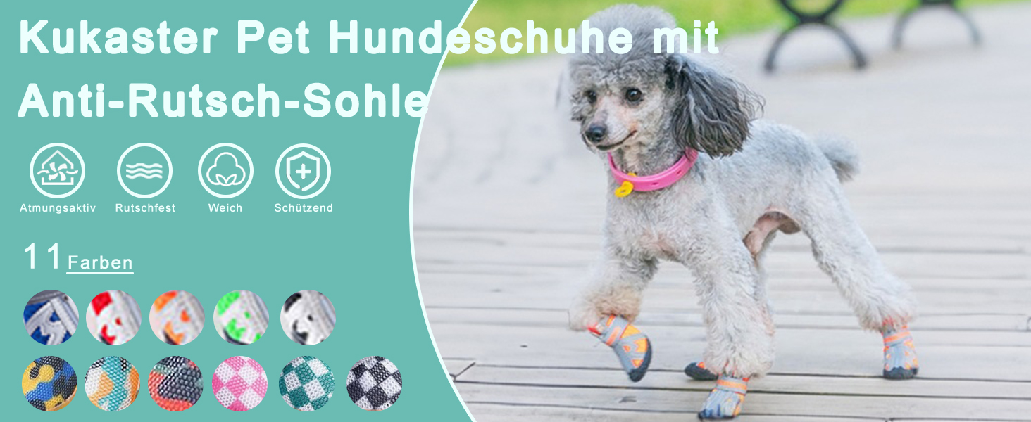 Чорно-білі собачі чоботи Kukaster для захисту лап, 4 шт. Неслизька підошва, світловідбиваючий замок, підходять для собак маленьких, середніх та великих порід, розмір 3