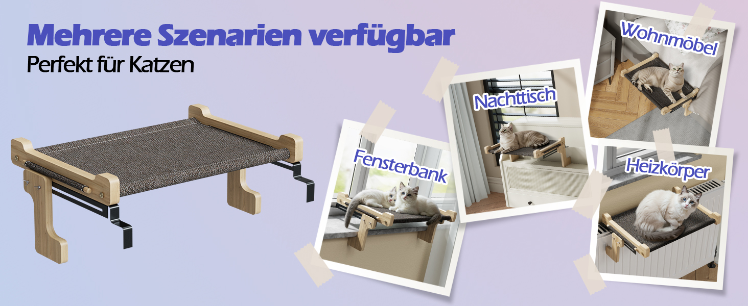 Крісло-гамак для кота Eukue на вікно з міцного дерева та металу (до 30 кг)