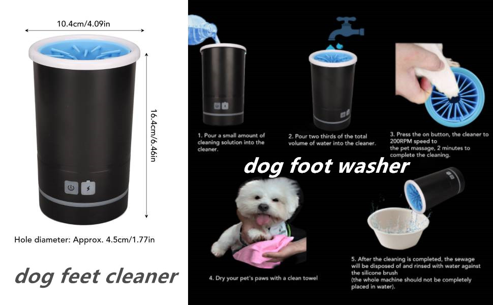 Автоматичний мийка лап для собак, електричний мийник лап, портативний мийник лап, мийка лап для собак маленьких, середніх та великих порід