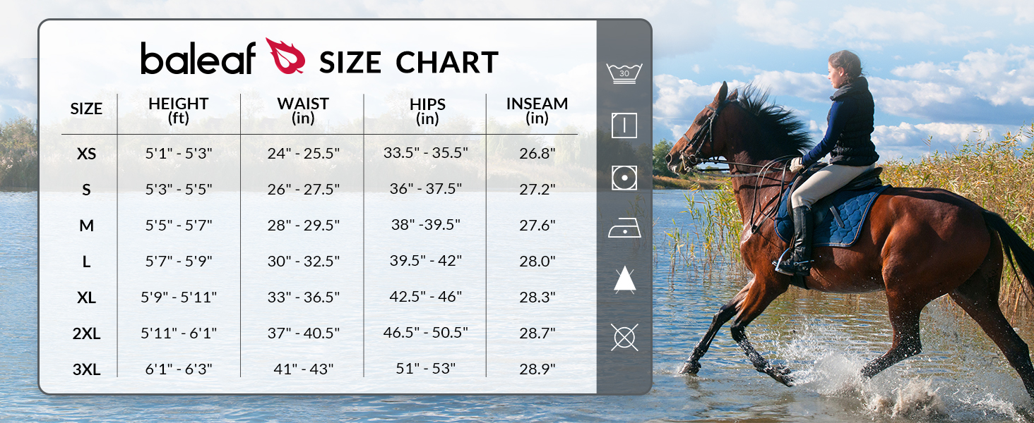 Чорні зимові штани для верхової їзди Baleaf з флісу (повний пояс), з кишенями на блискавці, легінси, розмір L