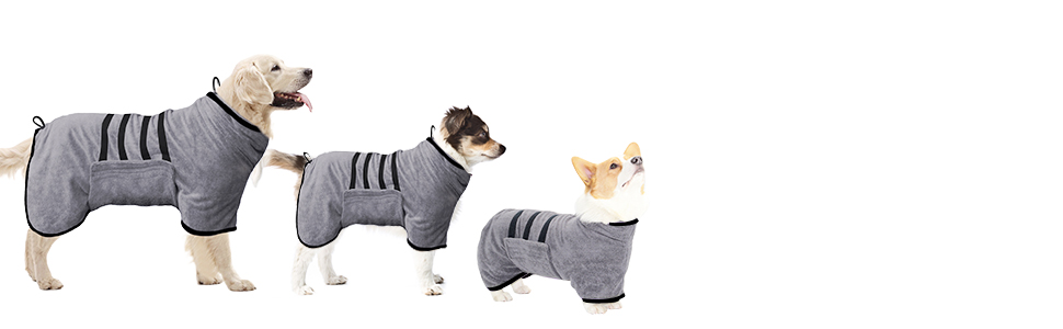 Рушник для собак з мікрофібри, рушник для лап - Швидковисихаючий халат для собак, рушник для собак з халатом, халат для домашніх тварин з магічною липучкою, синій