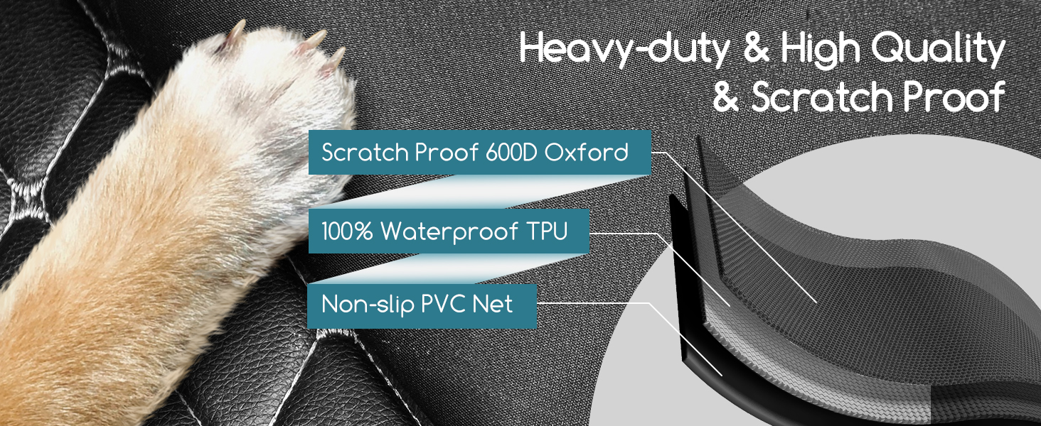 Захист для багажника автомобіля Nobleza для собак: килимок з захистом краю, універсальна автодека для собак з 2 кишенями, 185 x 105 см, водонепроникний та стійкий до подряпин