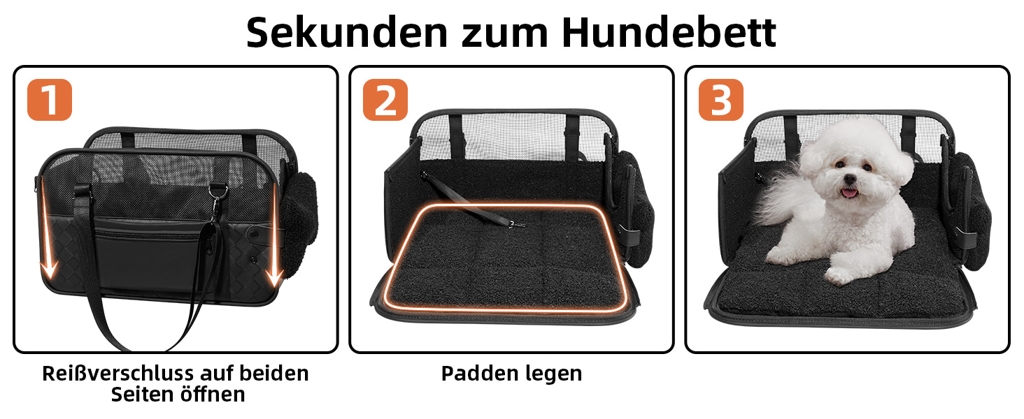 Транспортна сумка для собак та котів: переноска для тварин до 6 кг, з підстилкою та сталевим каркасом, чорна