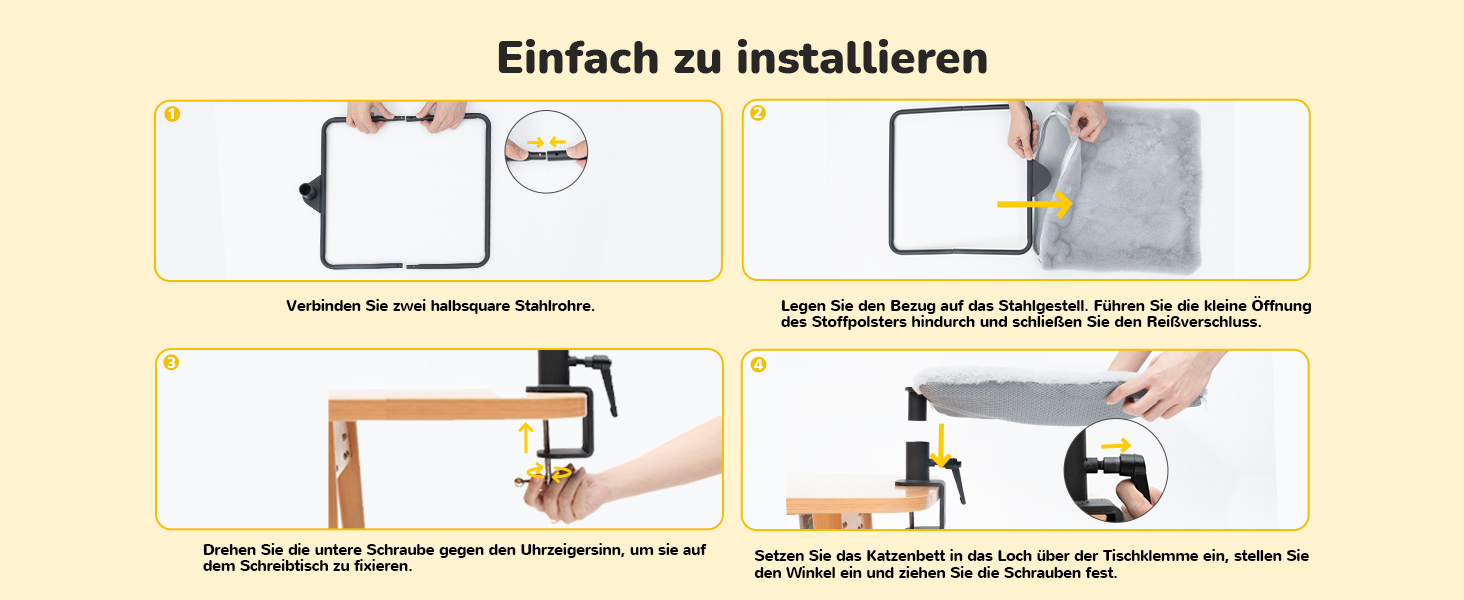 Підвісне ліжко для котів CATISM 360° - зручне котяче ліжко-гамак, сіре, 36x38 см, до 20 кг
