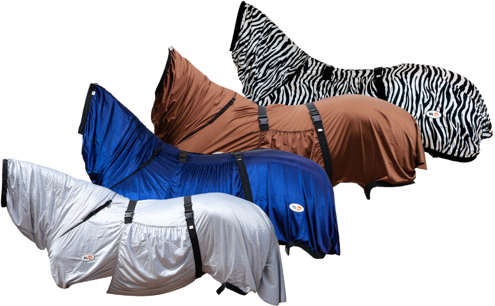 Екземерна ковдра для коней з нашолобником та захистом живота – ковдра від комах з дрібною сіткою, подвійний фронтальний замок та підв'язки для ніг – ковдра для коней для активного відпочинку у нічному блакитному кольорі – 125 см, нічний блакитний 125 см