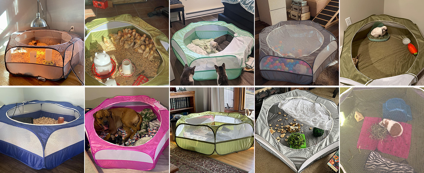 Pawaboo: вольєр для дрібних тварин, складаний, водовідштовхувальний. Підходить для кроликів, курей, кошенят, цуценят, хом'яків. З сіткою, блискавкою та нейлоновим дном – Indigo