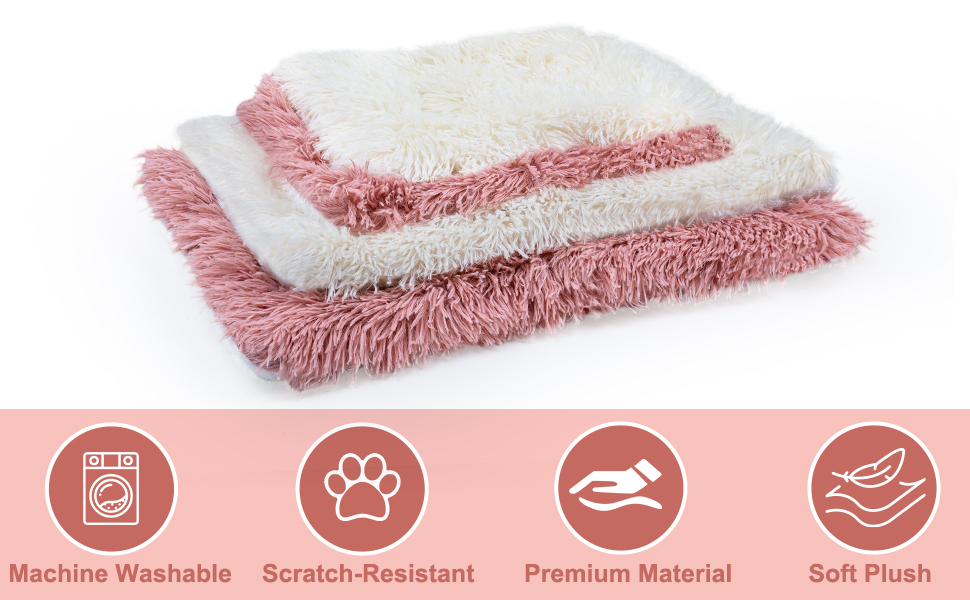 М'який килимок для собак та котів MICOOYO, 61x41 см, білий+рожевий, для маленьких собак, кошенят, миючий