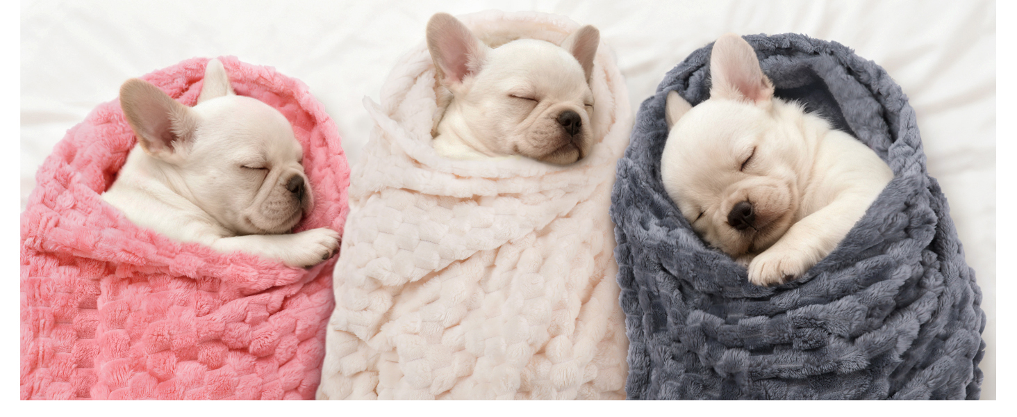 М'яка ковдра для собак та котів Luciphia, 3 шт. у наборі, 52x76 см, фланель, рожева, бежева, сіра