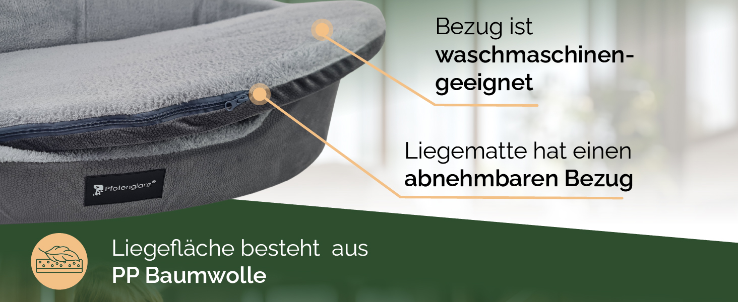 Ортопедичне ліжко для собак Pfotenglanz: зручне та м'яке ліжко-корзина для собак середніх порід. Розмір 85x65 см, з вологостійким покриттям, ковзаючою основою та м'якою матрацом з холодним пінополіуретаном. Сірий колір.