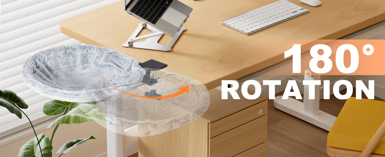 Крісло-гамак для котів Uross - 360° обертання та регулювання висоти, м'яке ліжко для котів з 2 знімними чохлами, для дому та офісу, цілорічне використання (Сірий)