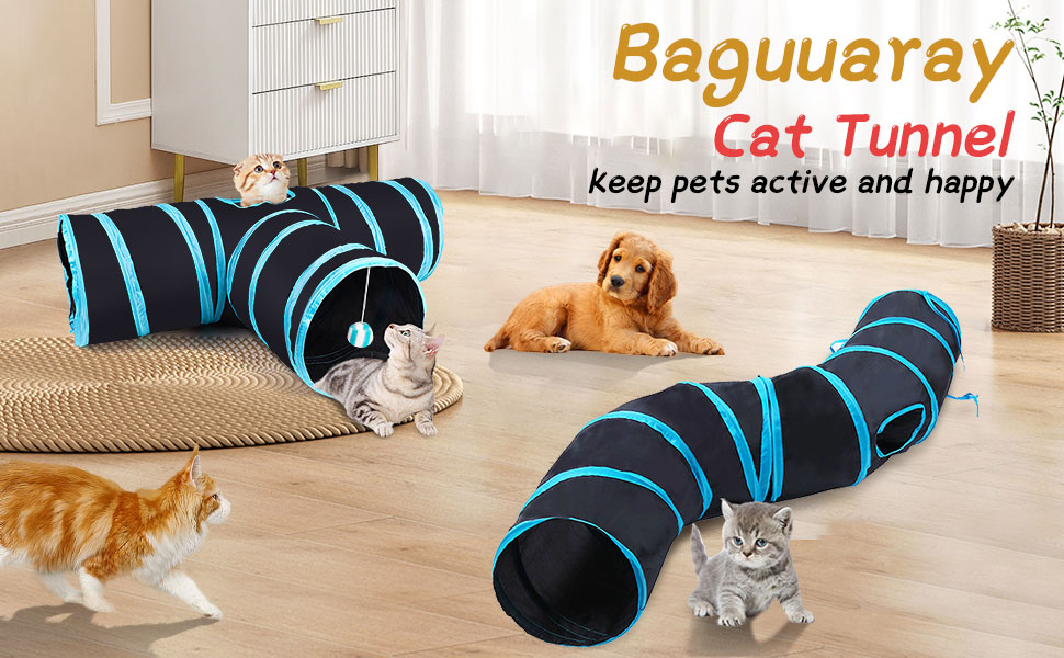 Туннель для котів Katze Spielzeug - іграшка-тунель для кошенят, цуценят та кроликів. Чорний, складаний.