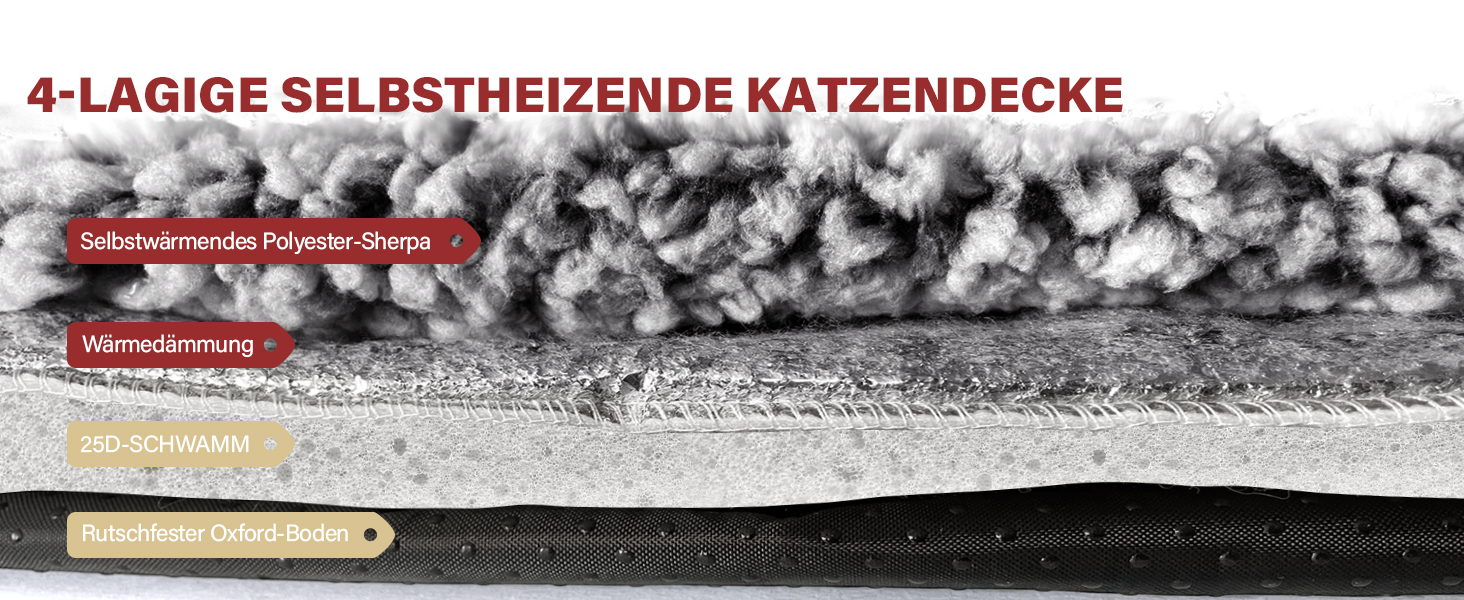 Самогріюча котяча лежанка Mora Pets: тепла, м'яка, 52x58 см, сіра