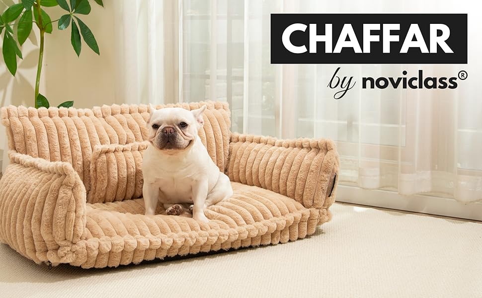 Софа для собак Chaffar | Ортопедичний лежак для собак | Сучасний стиль | Кольорова гама: вугільний | Розмір L (100 см)