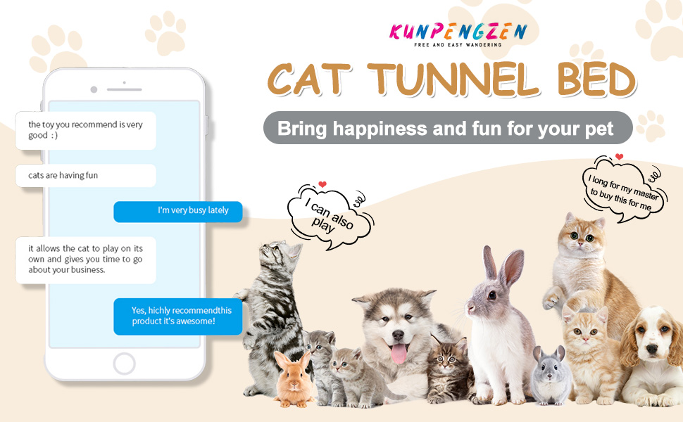 Туннель для котів KunpengZen, філц, шурхотливий, іграшка-лежанка, 50 см, для кошенят та малих тварин до 4 кг, сірий