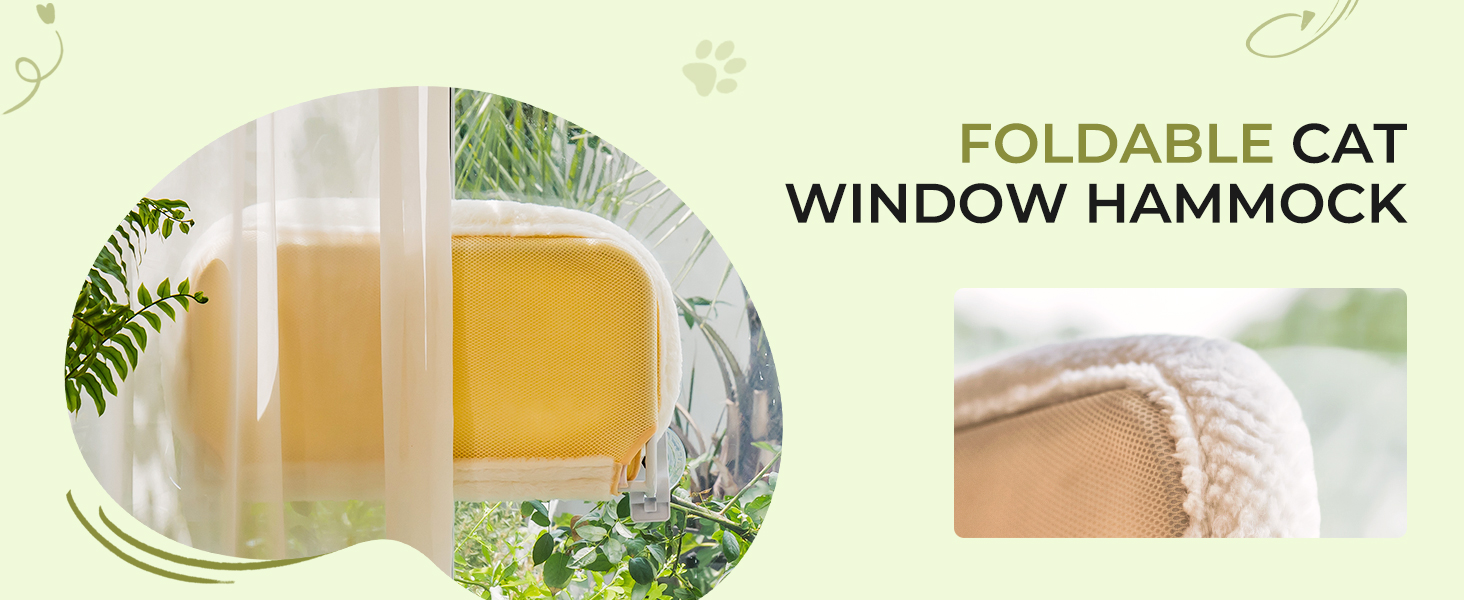 Котів гамак для вікна EDAGNY: м'який, розкладний, сірий, до 18 кг