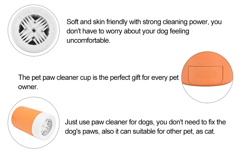 Автоматичний очищувач лап для собак - мийка лап з м'якими силіконовими щетинками