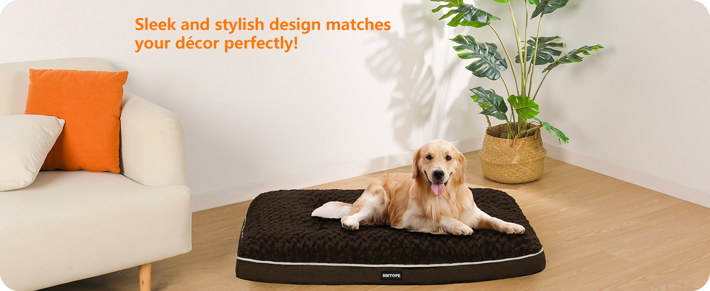 Ортопедичне ліжко для собак, матрац для собак з двошаровим дизайном, миється, знімний кошик для собак, 105 см для середніх собак, коричневий L 105 x B 69 x H 12 см Коричневий