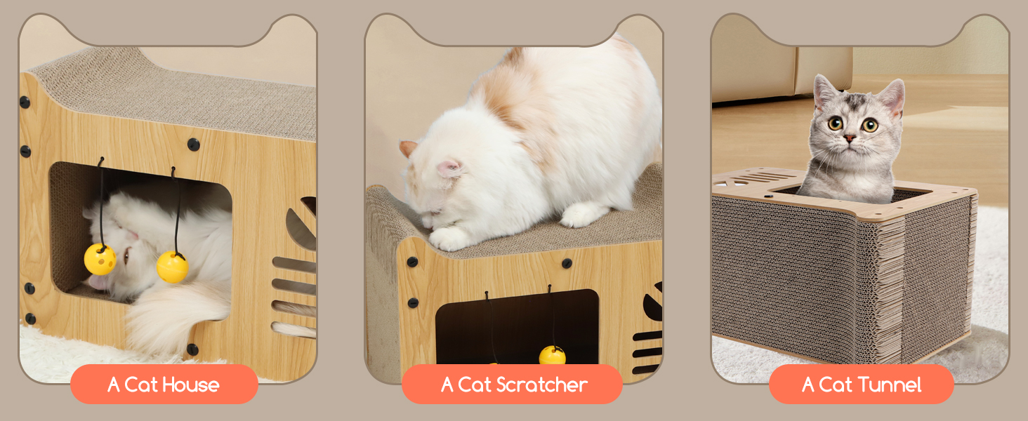 Котячий когтетоп Nobleza Hausform з іграшкою та м'ятою, 47,5x25x32,5 см, стійкий, захист меблів, великий