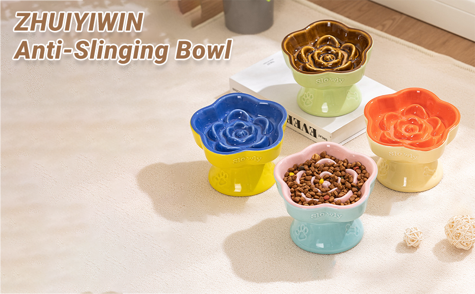 Антишвидкісний миска для собак, миска для котів та маленьких собак, керамічна миска (Морінгблюте)