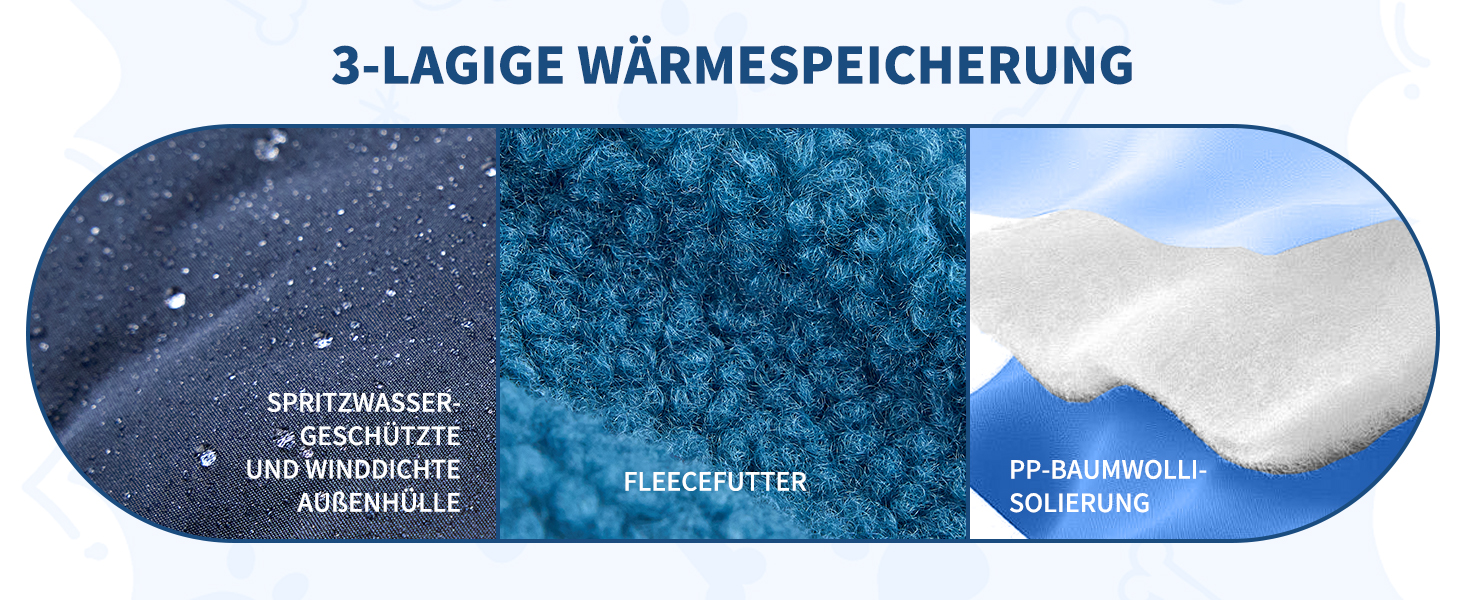 Зимовий одяг для собак: двосторонній водонепроникний теплий зимовий костюм з флісовою підкладкою, зручний застібкою-блискавкою, синій, розмір S (обхват грудей 58-60см, довжина спини 40см)