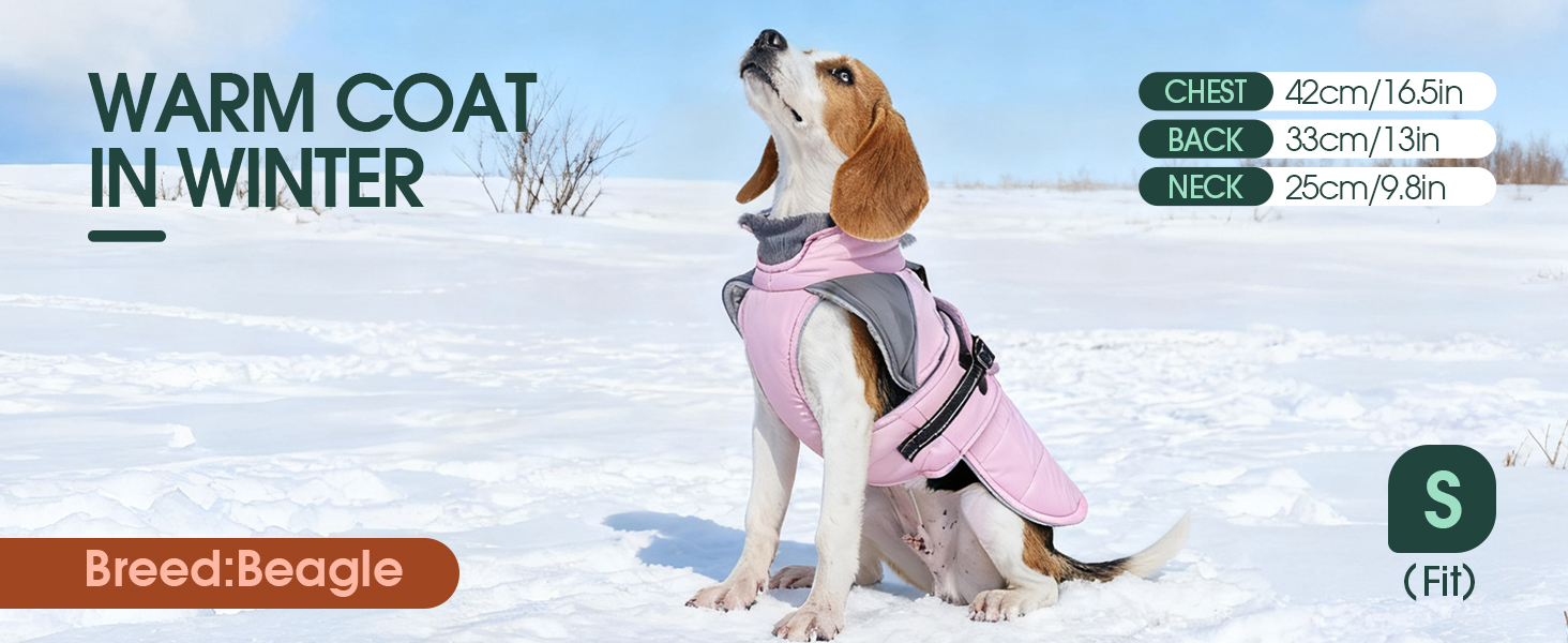 Водонепроникна та вітронепроникна куртка для собак Kuoser, теплий зимовий халат для великих собак, рожева XL