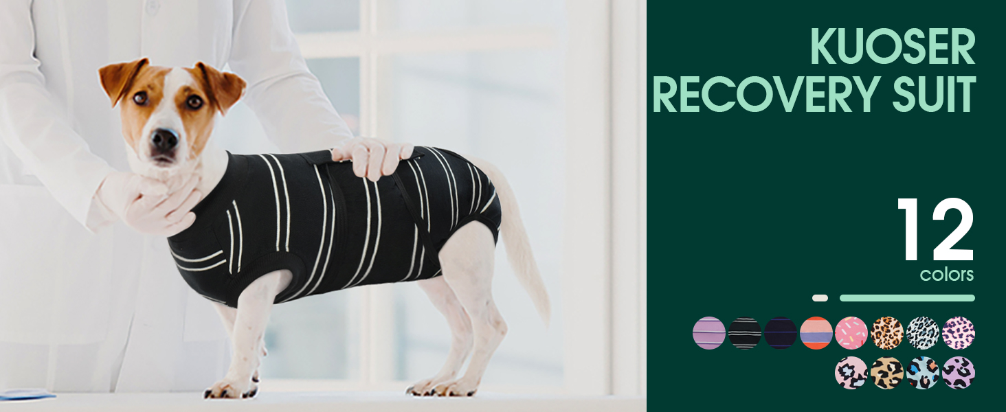 Body для собак після кастрації Kuoser - дихаючий одяг для собак та котів, захист від облизування ран, альтернатива електронного нашийника, чорний, XS (обхват грудей 32-40 см)
