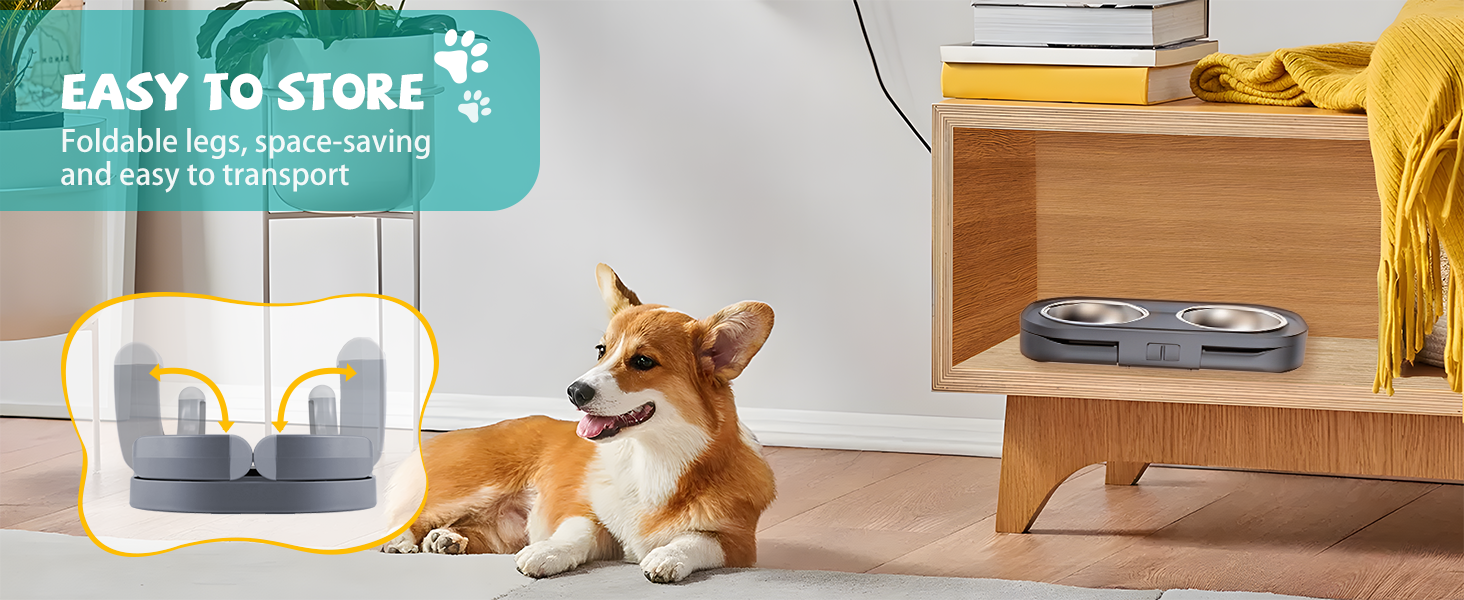 Підвищені миски для котів та собак Carehabi: набір мисок для їжі та води з антиковзкими ніжками