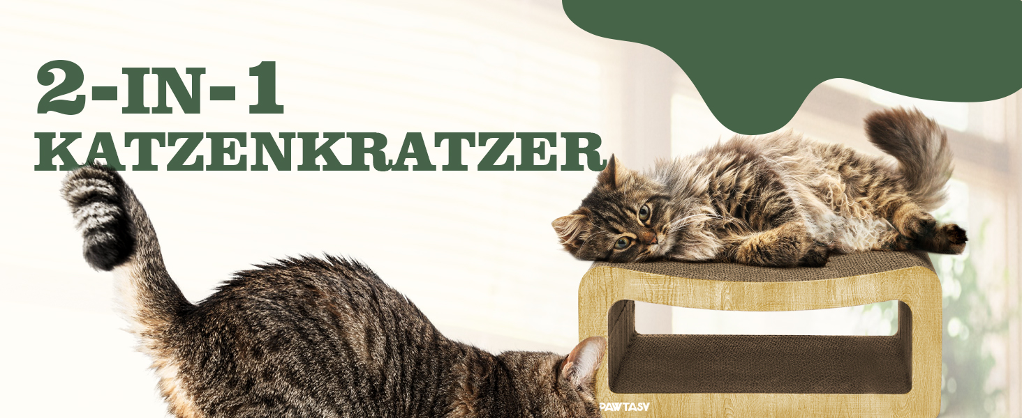 Котячий когтетоп Pawtasy на стіну та кут з іграшкою - когтеточка для котів