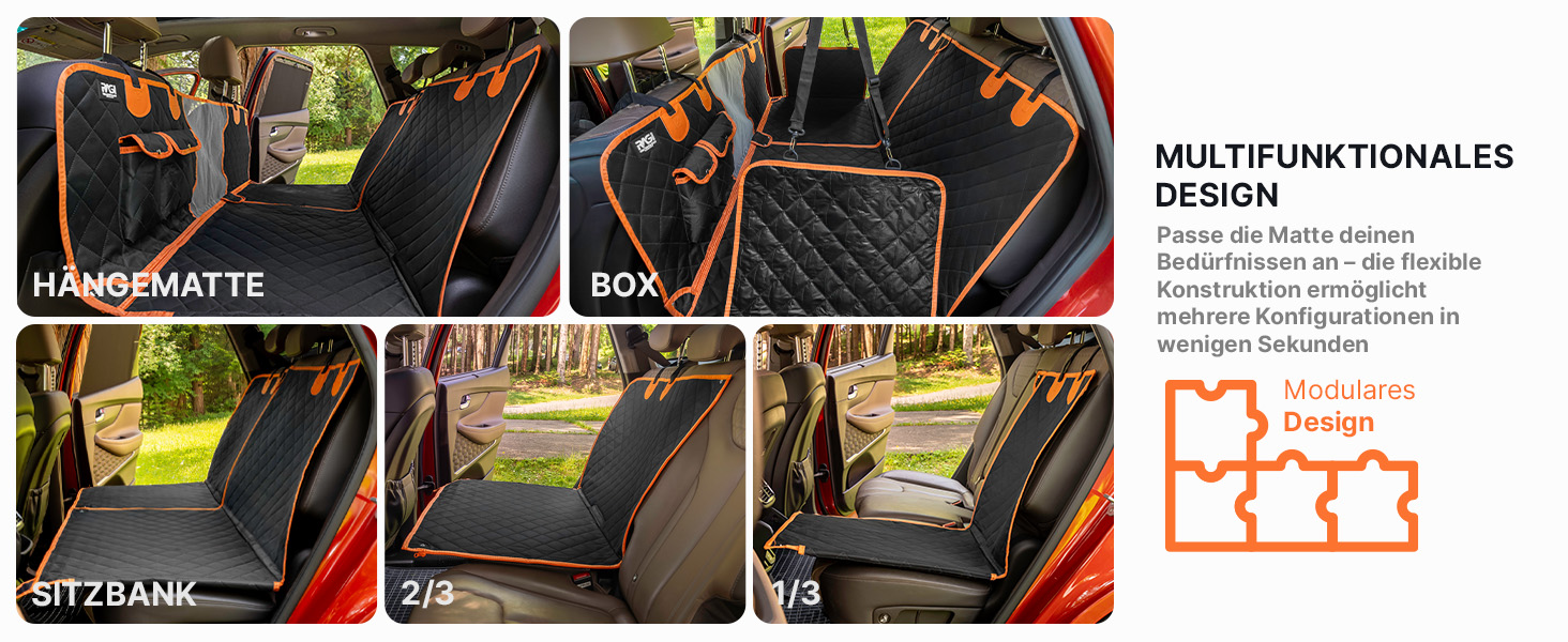 Водонепроникний захист для автосидіння собаки RAGI - 4в1: килимок, захист заднього сидіння, з кріпленням, стійкий до подряпин та ковзання. Підходить для всіх авто