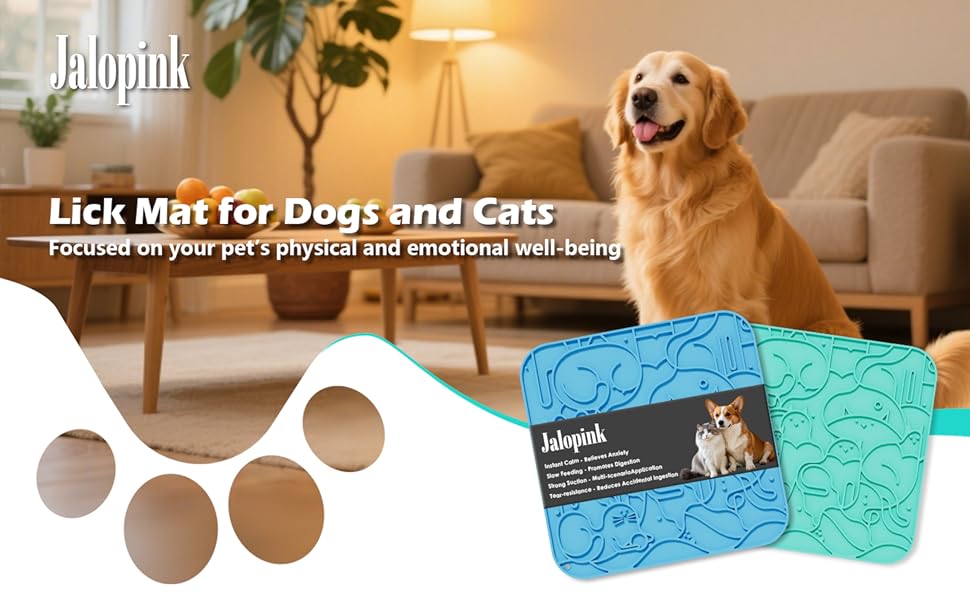 Силіконові килимки для годування котів та собак 2 шт. - сповільнене харчування, 60 присосок, проти ковзання, Bau+Grün-US