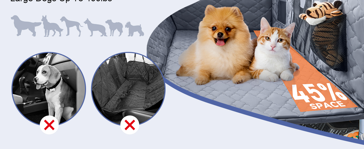 Захисний чохол на сидіння для собак Dorifine з PU-шкіри - килимок для собак на заднє сидіння з твердим дном, 147x75 см, 181 кг, водонепроникний, стійкий до подряпин, антиковзкий (сірий)