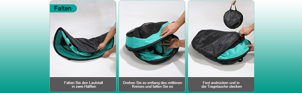 Вольєр для цуценят Meisterpet®: складаний, для собак, котів, кроликів - внутрішнє та зовнішнє використання. З сумкою та мискою в подарунок! (115 x 58 см)