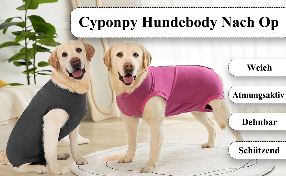 Післяопераційний боді для собак Cyponpy: захист від лизання та ран (L, сірий)