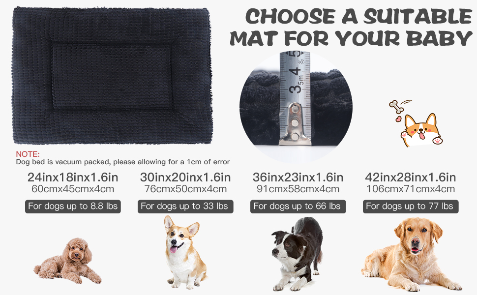 Ортопедичне ліжко для собак BVAGSS, миється, м'яке, тепле, для маленьких, середніх та великих собак, 76x50x4 см, сірий