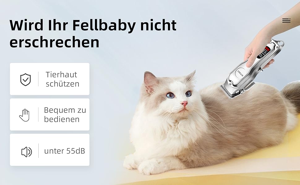 Професійна машинка для стрижки собак та котів KitSky Leise, бездротова, для довгошерстих порід