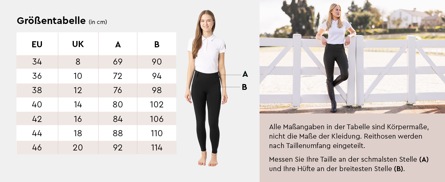 Легінси для верхової їзди HORZE DEA, чорні, з повним сидінням та кишенею для телефону, 40 розмір