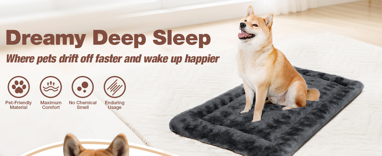 М'яка лежанка для собак Mora Pets: зручна та миюча підстилка для маленьких, середніх та великих собак, 74 x 46 см, бежева