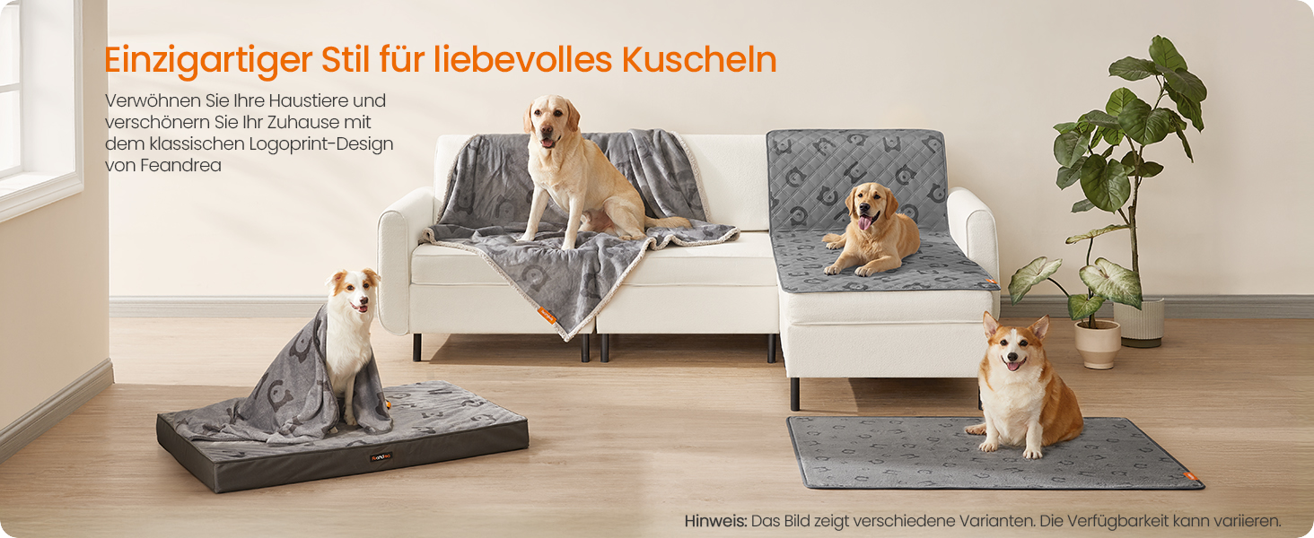 Водонепроникний килимок для собак Feandrea (2 шт.), 122 x 61 см, сірий - для кроликів, хом'яків, морських свинок