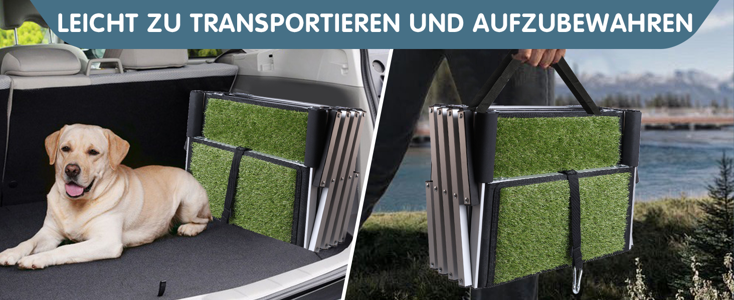 Східці для собак SDLDEER в автомобіль, 4 сходинки, складна рамка, допомога для завантаження, сумісні з усіма авто, регульована висота, вантажопідйомність до 80 кг, висота 64-68 см