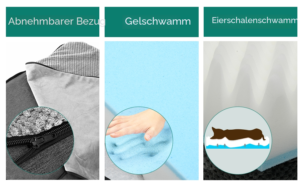 Кіжне ліжко YITAHOME для собак - 76x51 см, знімний чохол, килимок для собак, миється, не слизьке, сірий 76x51x7.5 см (Д x Ш x В)