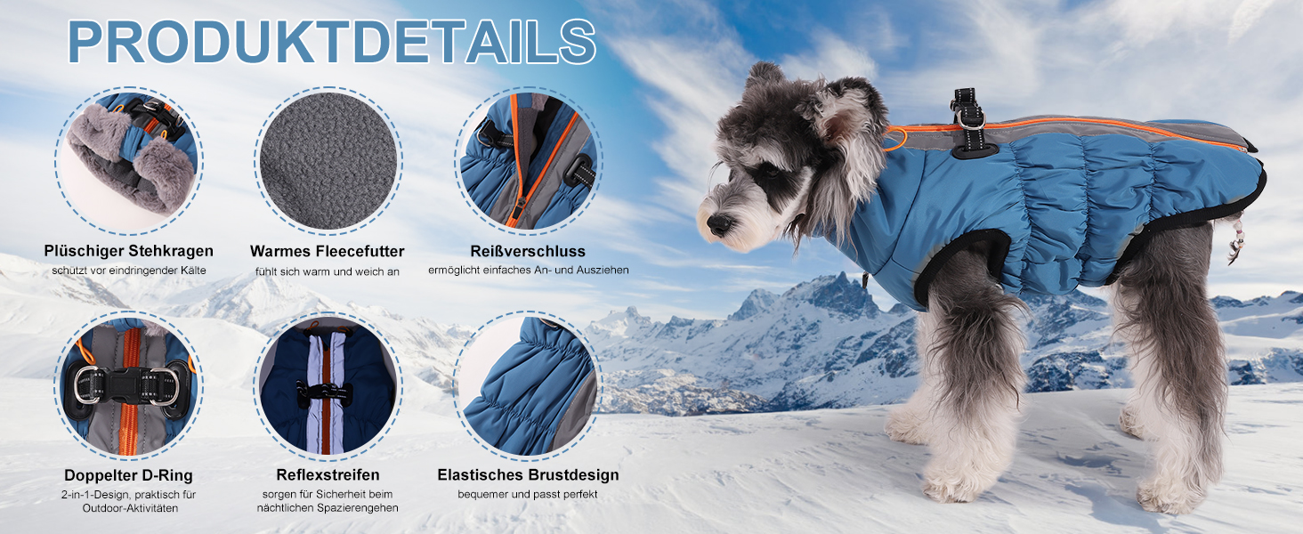 Водонепроникний зимовий теплий одяг для собак - куртка з D-початком, тепла жилетка для малих, середніх та великих собак XL, коричневого кольору