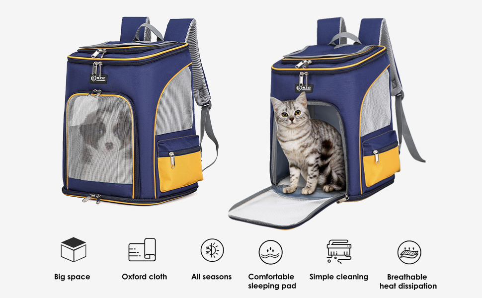 Рюкзак для собак та котів PETCUTE, дихаючий, з висувною підстилкою, прозоре вікно, складаний, з безпечним шнуром, для подорожей, Malachitgrün+Weiß