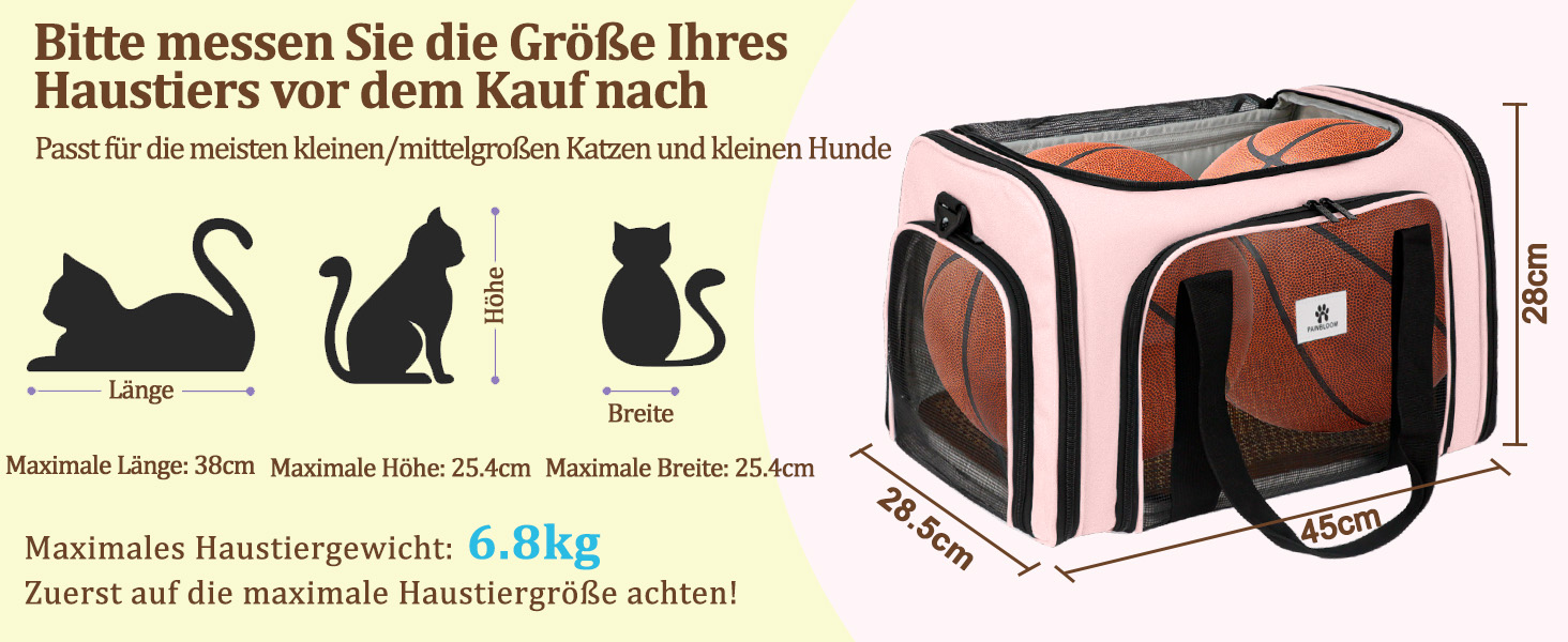 Транспортна сумка для котів та маленьких собак – складана, добре вентильована переноска. Сумка для котів з водонепроникним вкладишем для безпечного транспортування до ветеринара, у подорожах та в авто (Рожева)