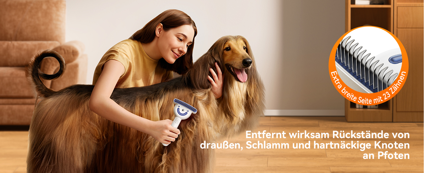 Щітка для вичісування підшерстка собак та котів FEELNEEDY, 4 в 1, для довгошерстих порід, 23+35 зубців, двосторонній спрей, 2 щітки з кожної сторони