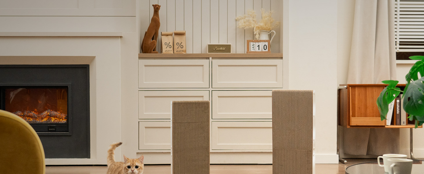 Кігтеточка для котів Conlun, L-подібна, 58 см, білий колір, для захисту меблів