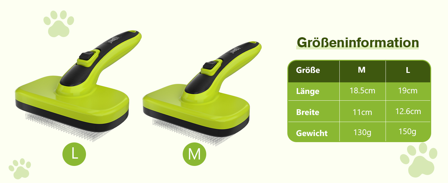 Щітка для собак з довгим хутром Pecute, щітка для котів, щітка для домашніх тварин, самоочисна вичасувальна щітка, гребінець для собак Pecute, м'яко видаляє підшерсток, масажна щітка для догляду за шерстю котів та собак з короткою шерстю